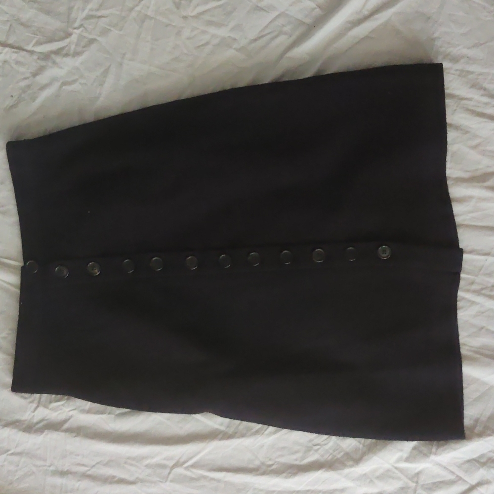 Brooks Brothers Black Fleece black cotton and wool flannel skirt. Size BB2.